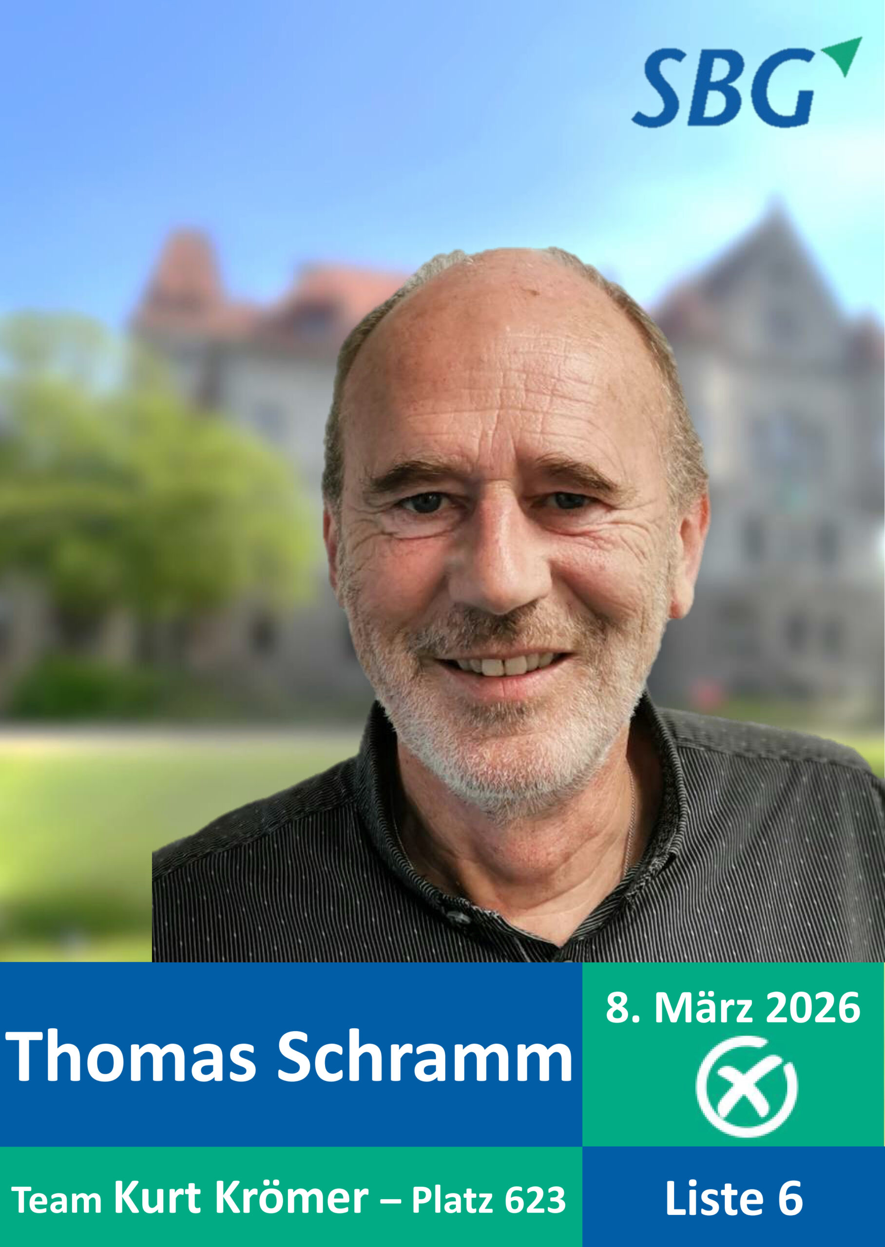 Thomas Schramm, im Hintergrund das Steiner Schloss