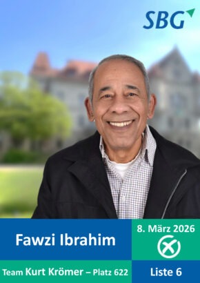 Fawzi Ibrahim , im Hintergrund das Steiner Schloss