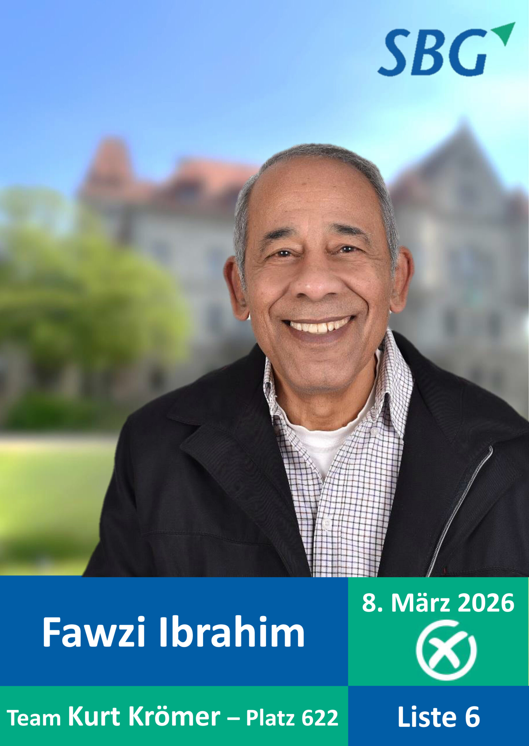 Fawzi Ibrahim , im Hintergrund das Steiner Schloss